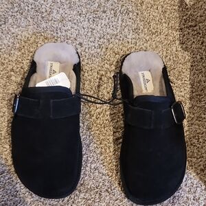 Spenco Black Suede Mules for Women